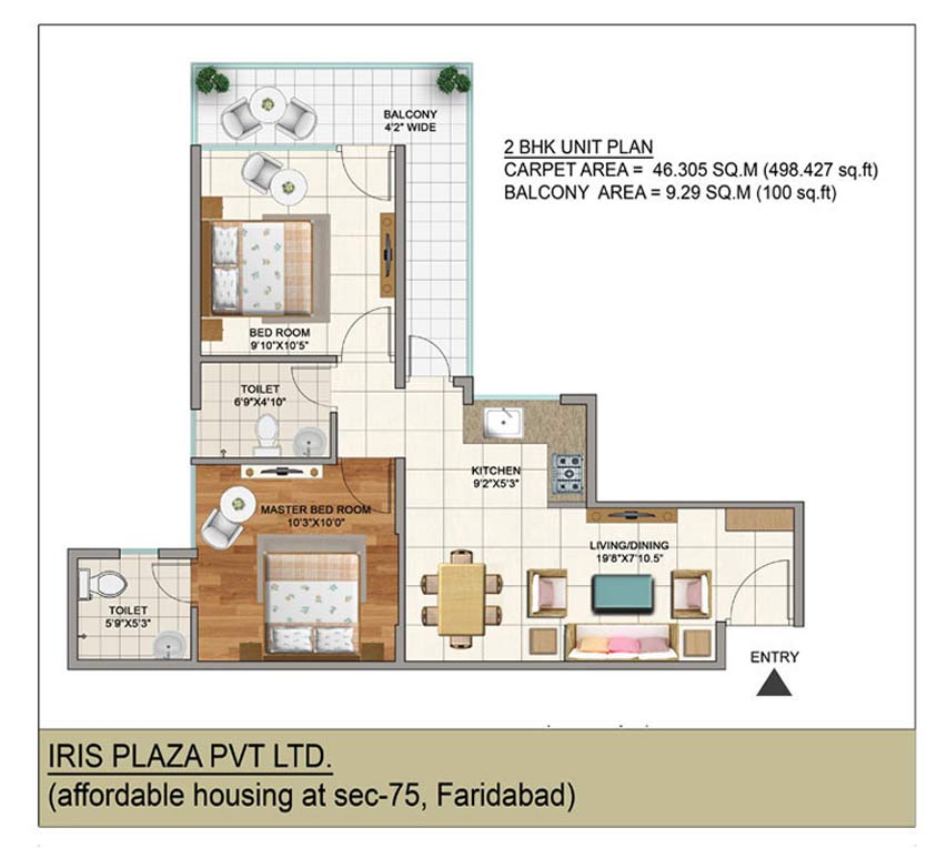 2 BHK Utility Floor Plan 2 BHK Utility Floor Plan